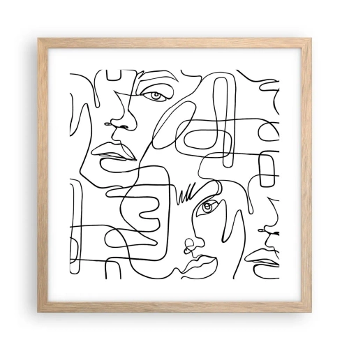 Plakat w ramie jasny dąb - W splątanych emocjach - 40x40 cm