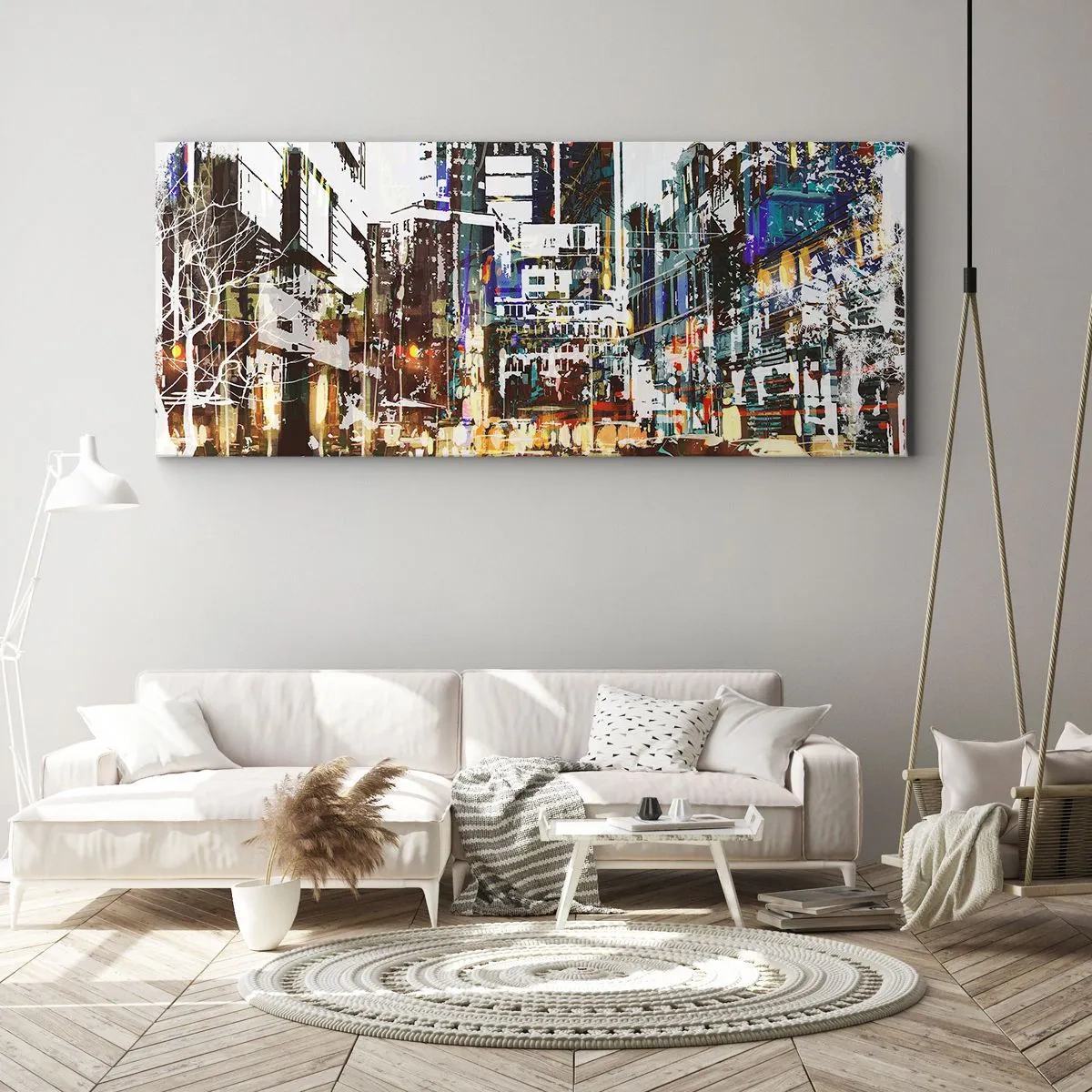Obraz na płótnie - Miasto migotliwe - 100x40 cm