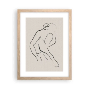 Plakat w ramie jasny dąb - Szkic intymny - 30x40 cm