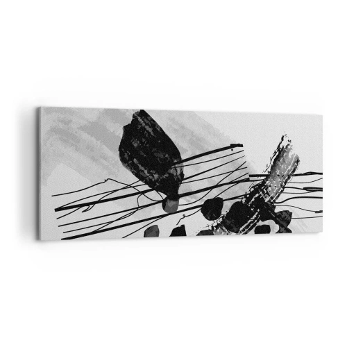 Obraz na płótnie - Czarno-biała abstrakcja organiczna - 100x40 cm