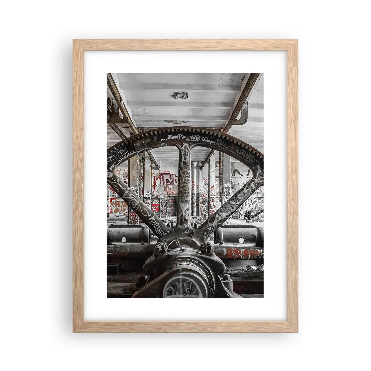 Plakat w ramie jasny dąb - Sekretne życie fabryki - 30x40 cm