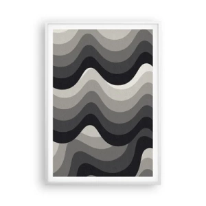 Plakat w białej ramie - Fala za falą - 70x100 cm