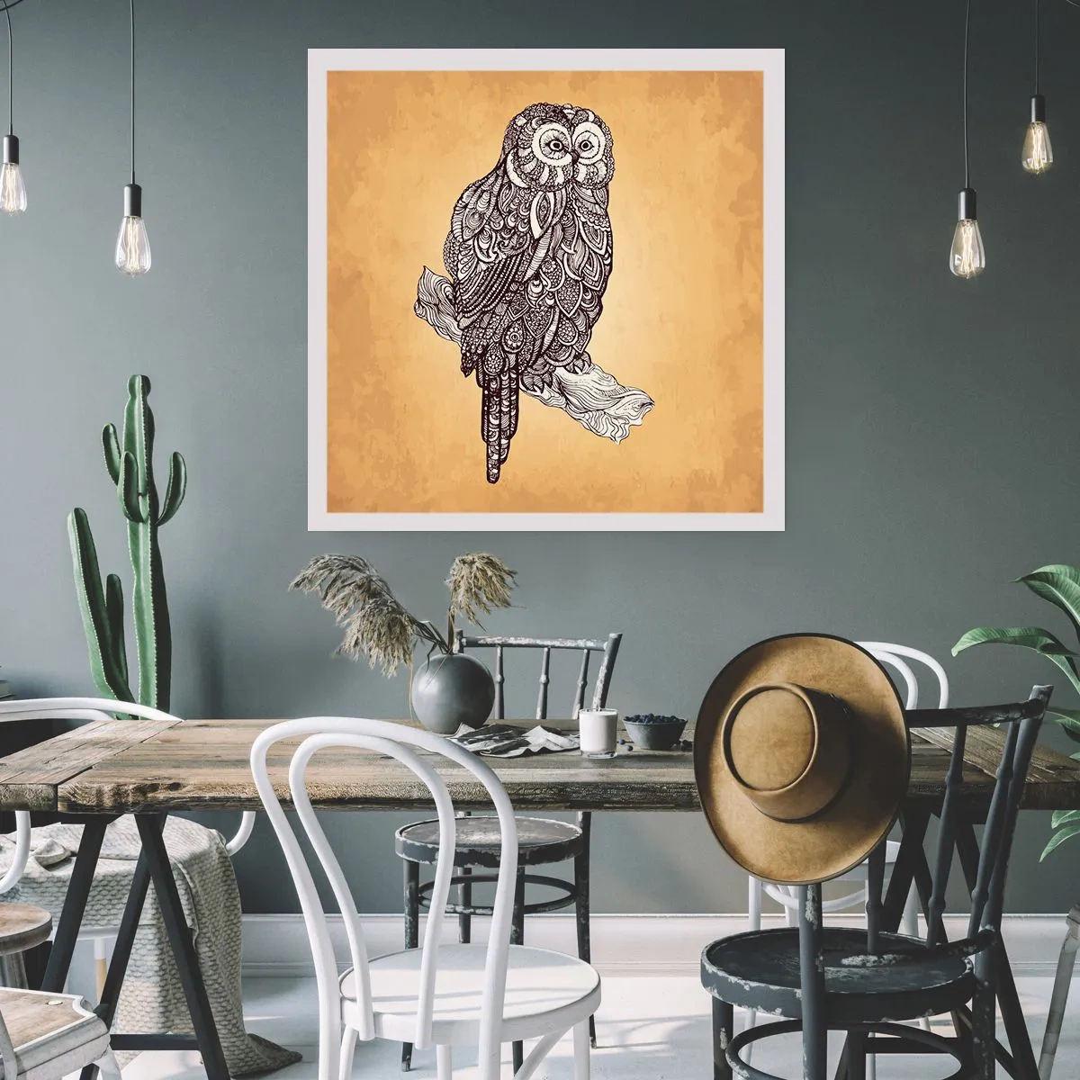 Plakat - Misterne ornamenty mądrości - 50x50 cm