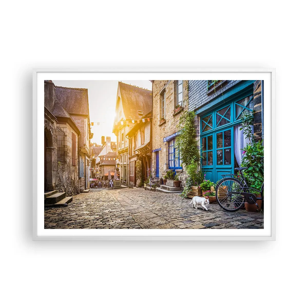 Plakat w białej ramie - Biały duch miasteczka - 100x70 cm