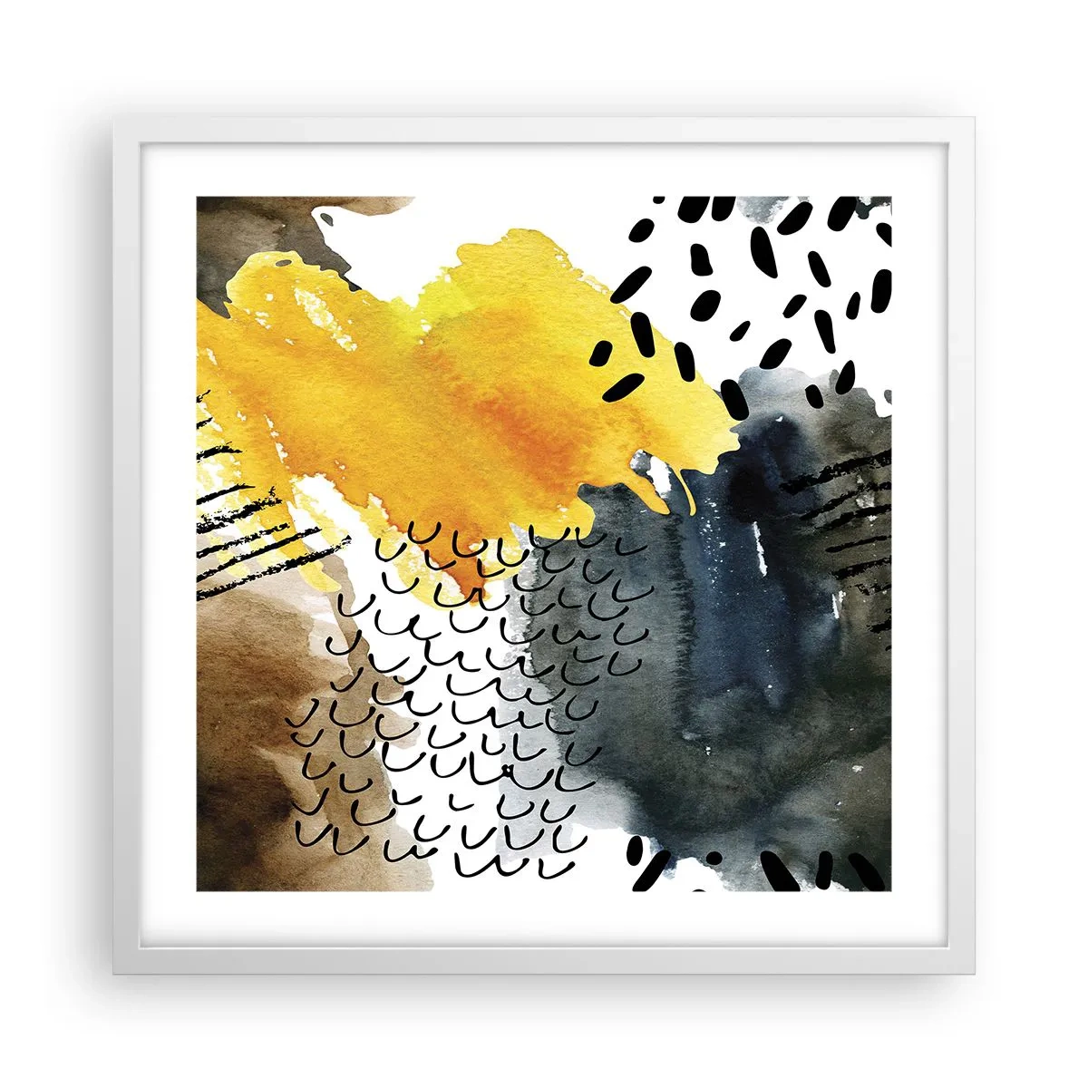 Plakat w białej ramie - Spotkanie żywiołów - 50x50 cm