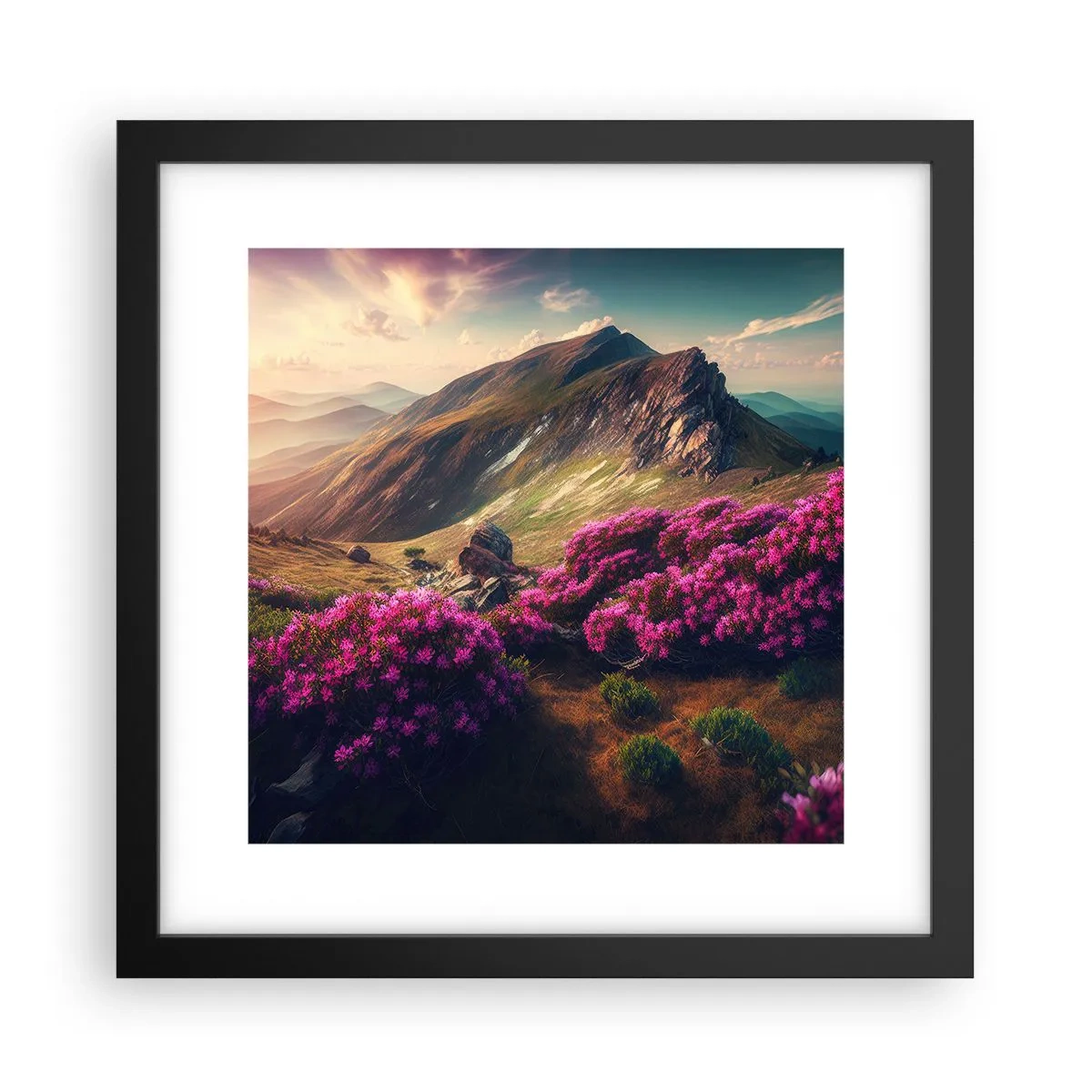 Plakat w czarnej ramie - Lato w górach - 30x30 cm