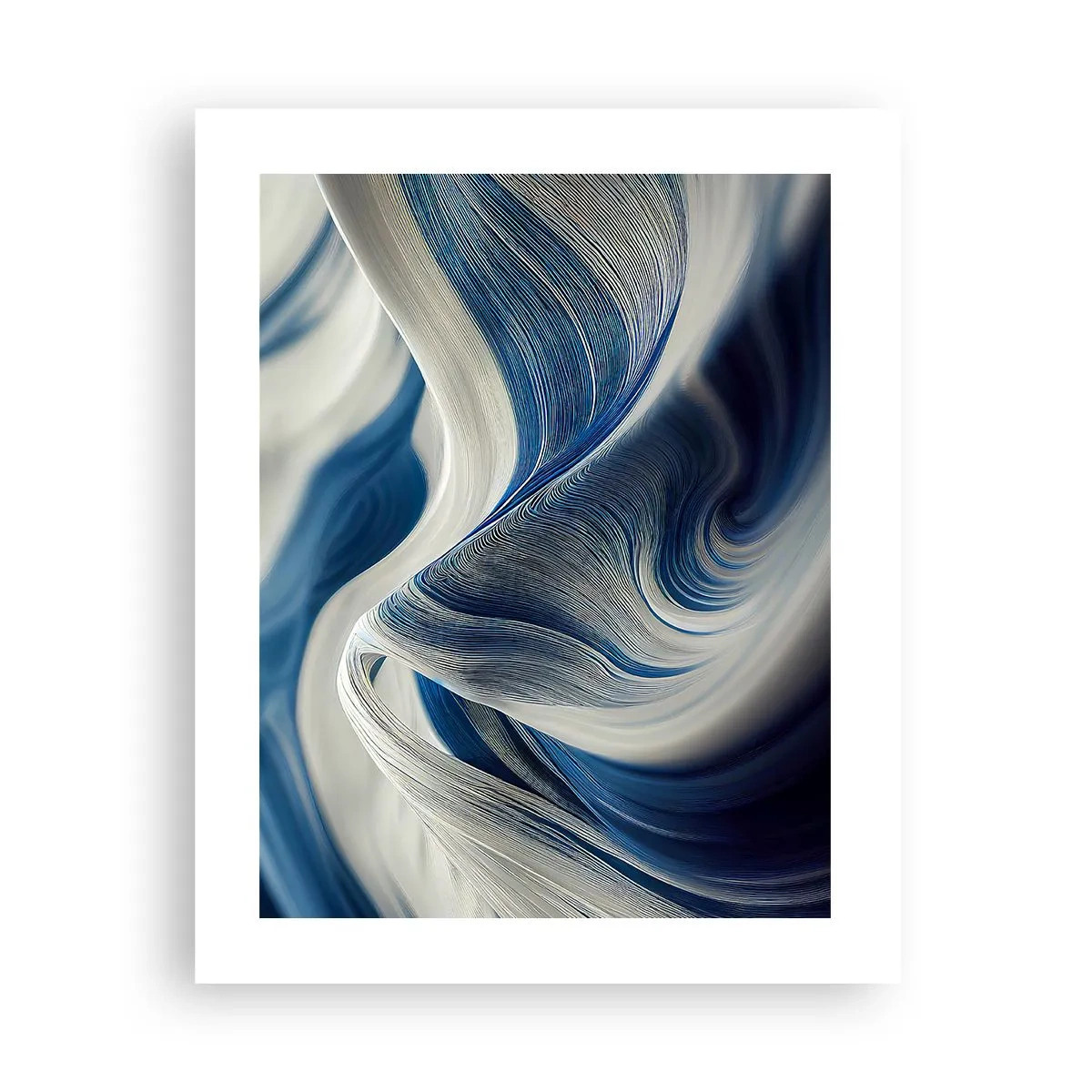 Plakat - Płynność błękitu i bieli - 40x50 cm