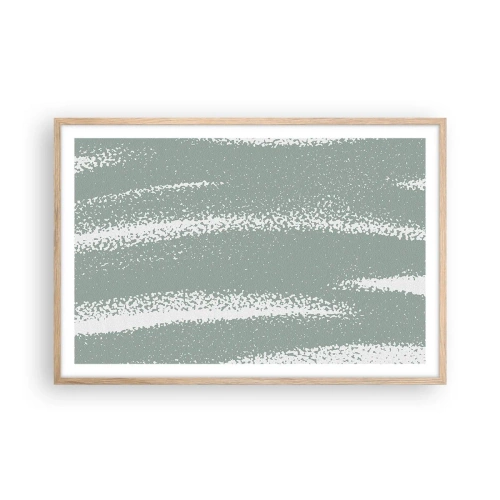 Plakat w ramie jasny dąb - Abstrakcja w zimowym klimacie - 91x61 cm