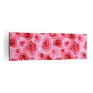 Obraz na płótnie - Delikatne róże w pastelowych odcieniach różu - 160x50cm - Róże na dole i na górze - Nowoczesna dekoracja ścienna do salonu i sypialni ARTTOR