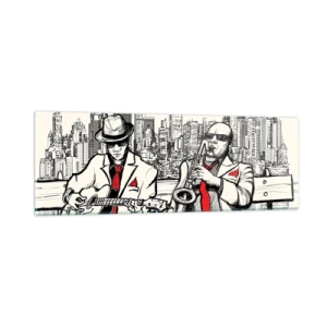Obraz na szkle - Nowojorska improwizacja - 90x30 cm