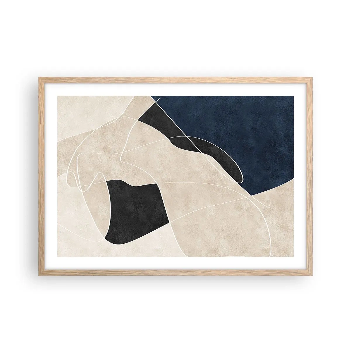 Plakat w ramie jasny dąb - Kompozycja abstrakcyjna – kontrast barw - 70x50 cm