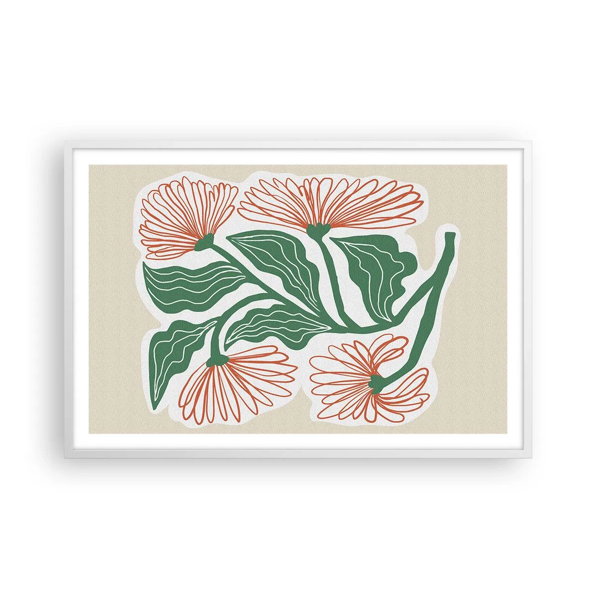 Plakat w białej ramie - Ludowe i nowoczesne - 91x61 cm