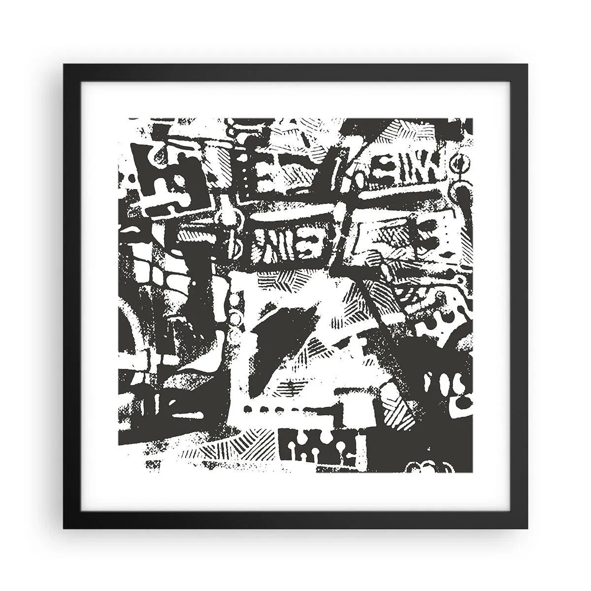 Plakat w czarnej ramie - Porządek czy chaos? - 40x40 cm