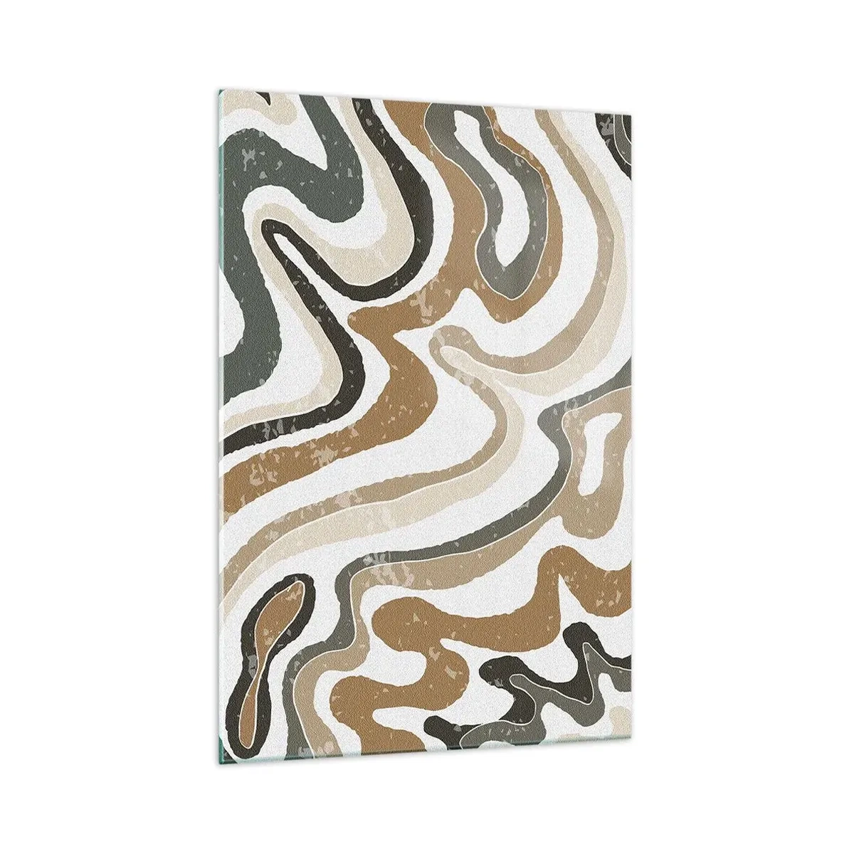 Obraz na szkle - Ziemiste wzory w odcieniach brązu i zieleni - 70x100cm - Meandry barw ziemi - Nowoczesna dekoracja ścienna do salonu i sypialni ARTTOR