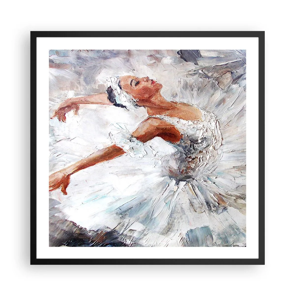 Plakat w czarnej ramie - Delikatna i lekka jak tiul - 60x60 cm