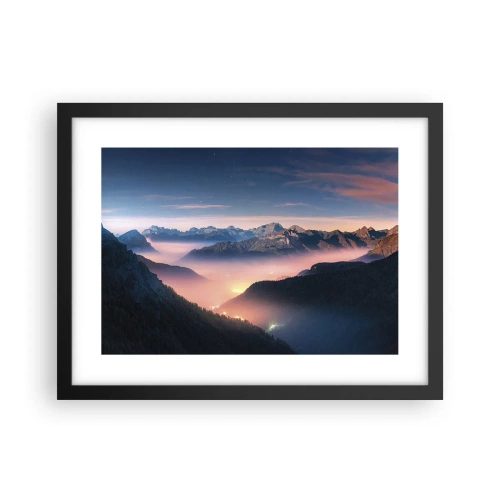 Plakat w czarnej ramie - Światło w dolinach - 40x30 cm