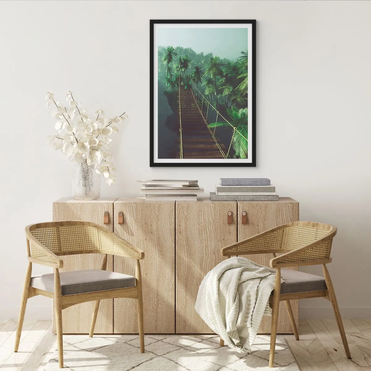 Plakat w czarnej ramie - Nad kipielą zieleni - 40x50 cm