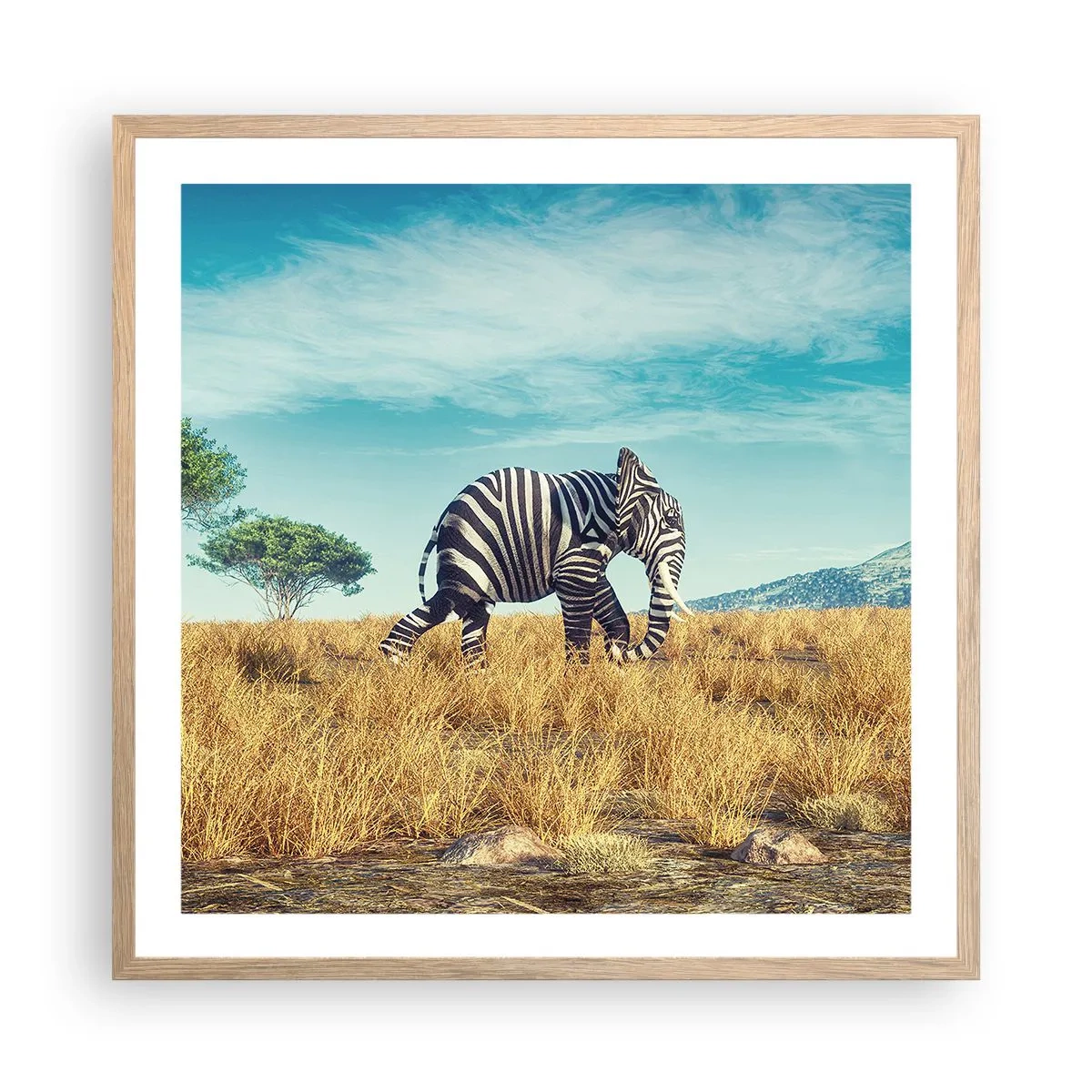 Plakat w ramie jasny dąb - Szarość już niemodna - 60x60 cm