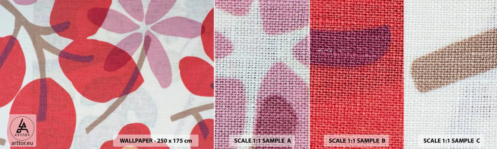 Fototapeta Próbka Samoprzylepna Deluxe Sticker - Kompozycja kwiatowa w różu - Boho, Kwiaty, Minimalizm - 100x30 cm