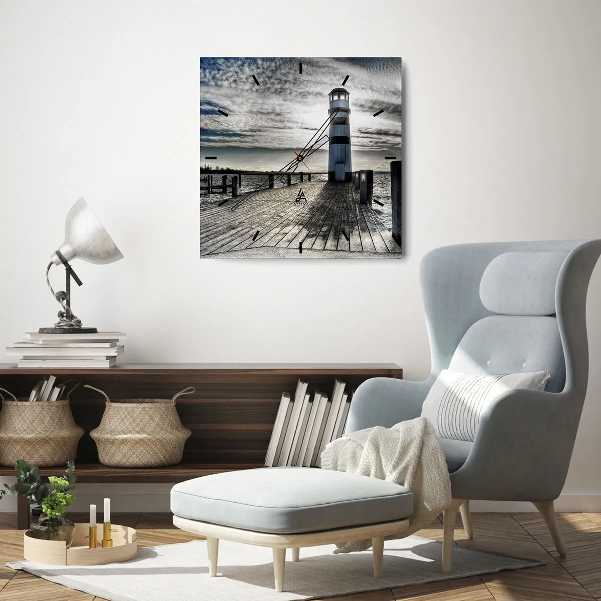 Zegar ścienny - Żeglarze, czekam na was - 30x30 cm