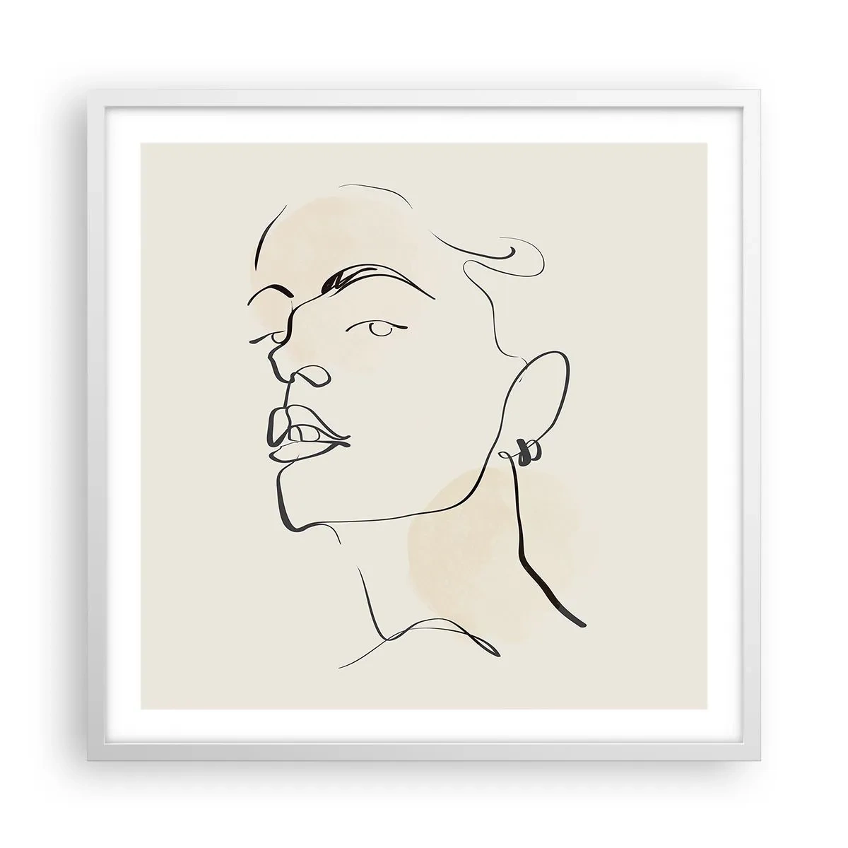 Plakat w białej ramie - Dumne spojrzenie - 60x60 cm