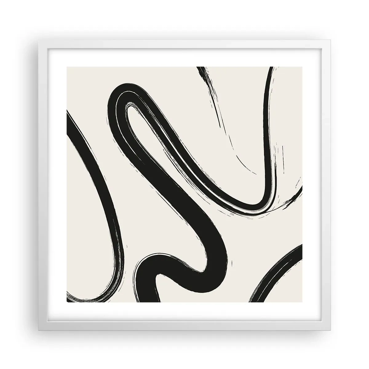 Plakat w białej ramie - Czarno-biała fanaberia - 50x50 cm