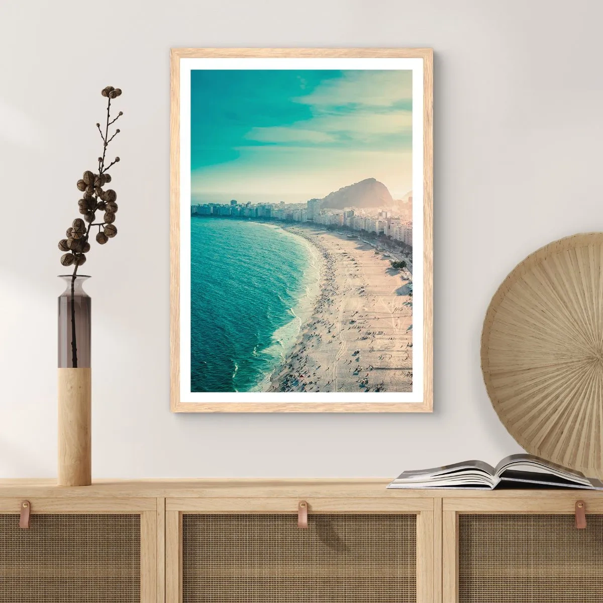 Plakat w ramie jasny dąb - Wieczne wakacje w Rio - 50x70 cm