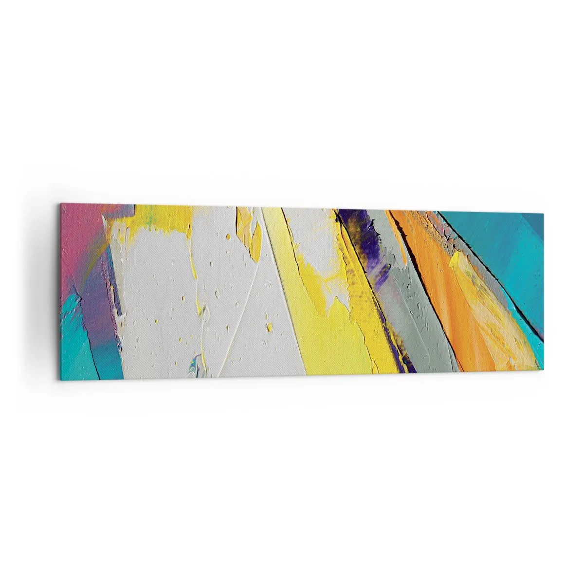 Obraz na płótnie - Abstrakcyjna kompozycja w intensywnych barwach - 160x50cm - Anatomia światła - Nowoczesna dekoracja ścienna do salonu i sypialni ARTTOR