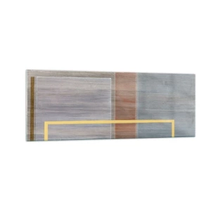 Obraz na szkle - Geometryczna kompozycja w pastelowych barwach z prostokątami - 140x50cm - Prosto i spokojnie - Nowoczesna dekoracja ścienna do salonu i sypialni ARTTOR
