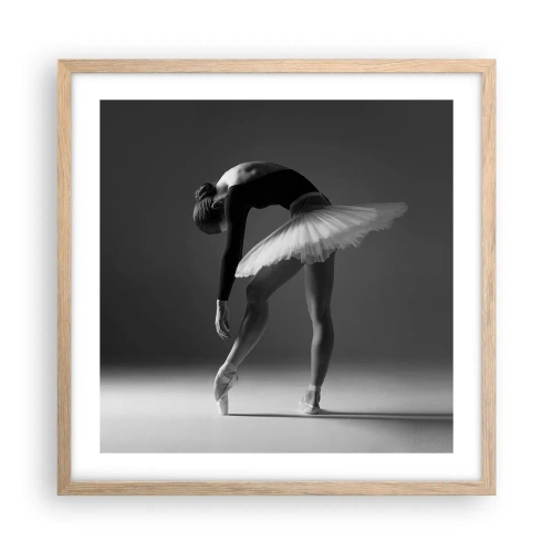 Plakat w ramie jasny dąb - Bella balerina - 50x50 cm