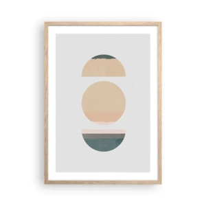 Plakat w ramie jasny dąb - Koło za kołem - 50x70 cm