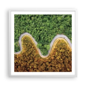 Plakat w białej ramie - Granice i przełomy - 60x60 cm