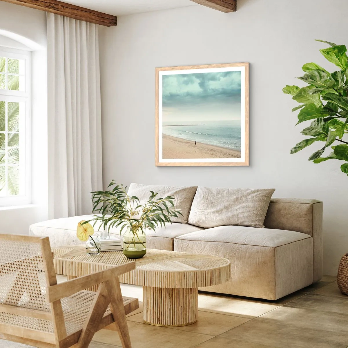 Plakat w ramie jasny dąb - w poszukiwaniu spokoju - 30x30 cm