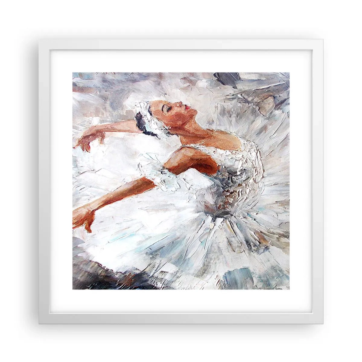 Plakat w białej ramie - Delikatna i lekka jak tiul - 40x40 cm