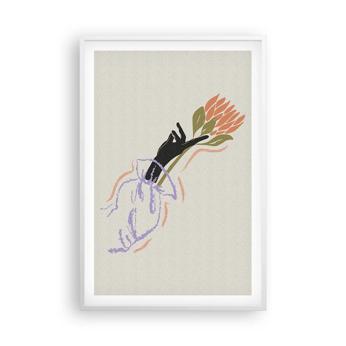Plakat w białej ramie - Siostrzany dotyk - 61x91 cm