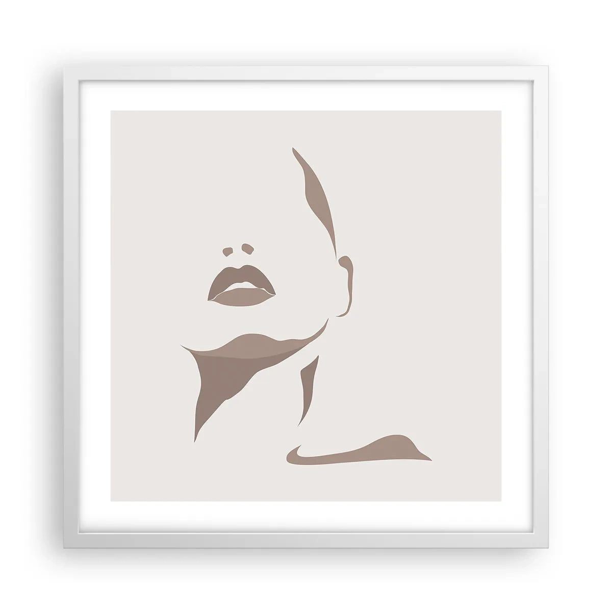 Plakat w białej ramie - Stworzona ze światła i cienia - 50x50 cm