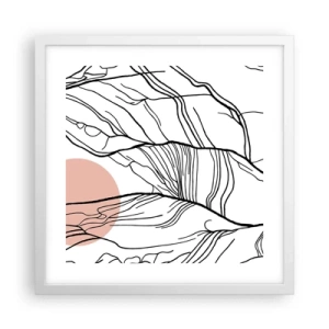 Plakat w białej ramie - W sieci gałązek - 40x40 cm