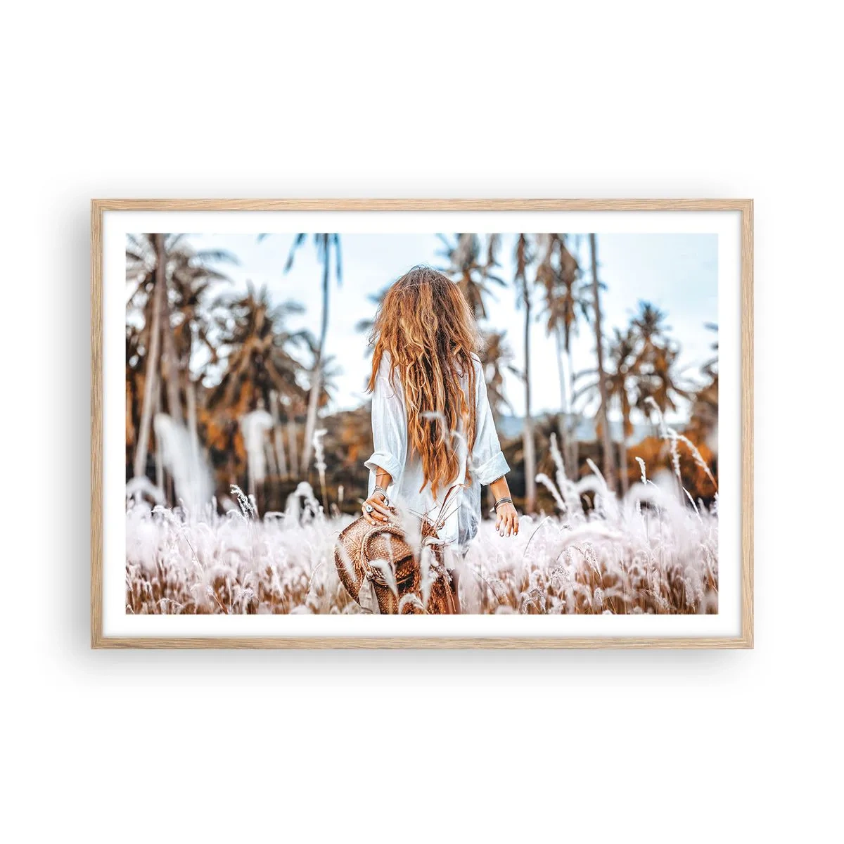 Plakat w ramie jasny dąb - Zrodzona z puchu traw - 91x61 cm