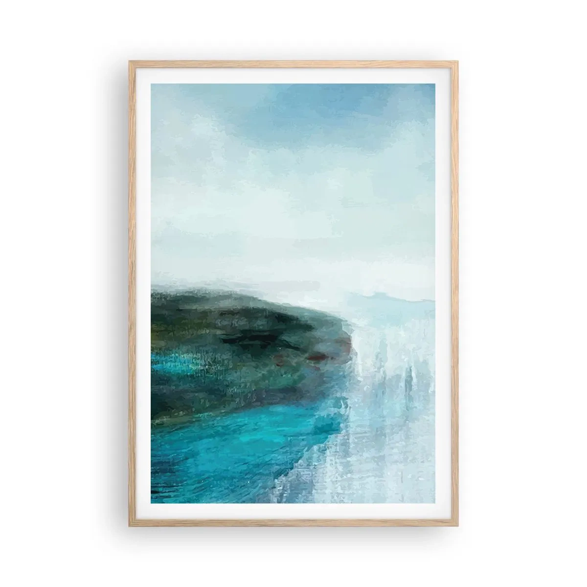 Plakat w ramie jasny dąb - Abstrakcja marynistyczna - 70x100 cm