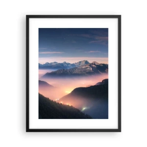 Plakat w czarnej ramie - Światło w dolinach - 40x50 cm