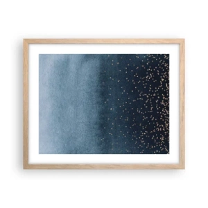 Plakat w ramie jasny dąb - Kompozycja – niebieskie fazy - 50x40 cm