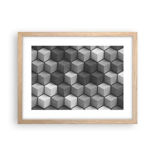 Plakat w ramie jasny dąb - Kubistyczna układanka - 40x30 cm