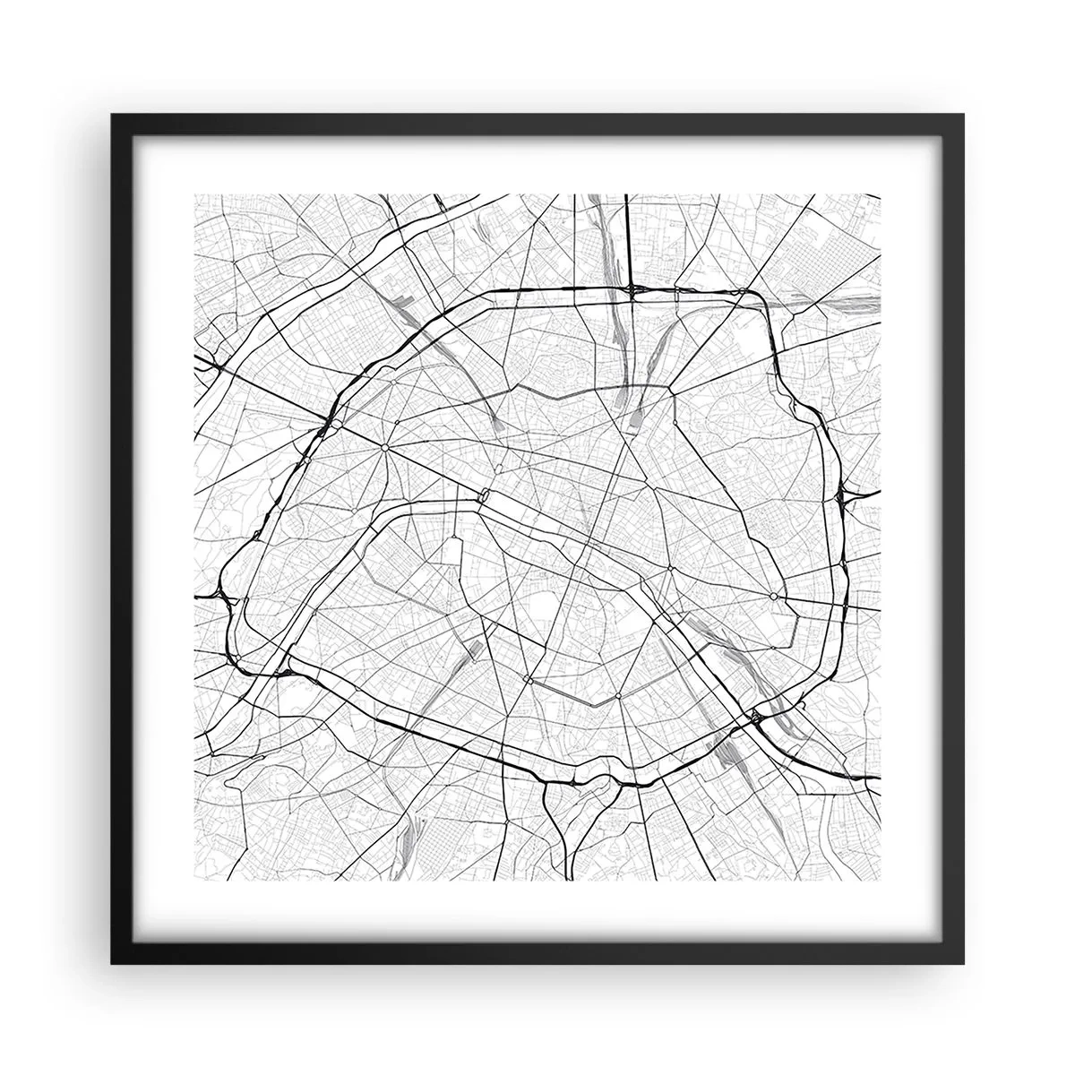 Plakat w czarnej ramie - Kwiat Paryża - 50x50 cm