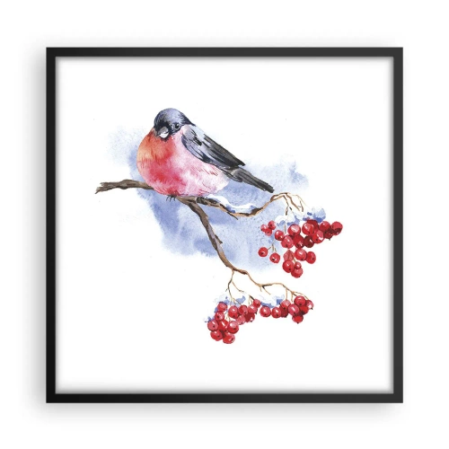 Plakat w czarnej ramie - Zima w kolorze - 50x50 cm