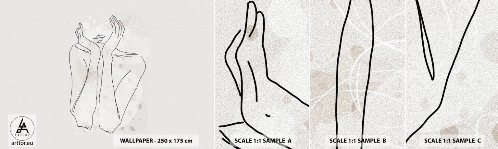 Fototapeta Próbka Standard Eco - Rozmarzona chwila - Grafika, Kobieta, Sztuka - 100x30 cm