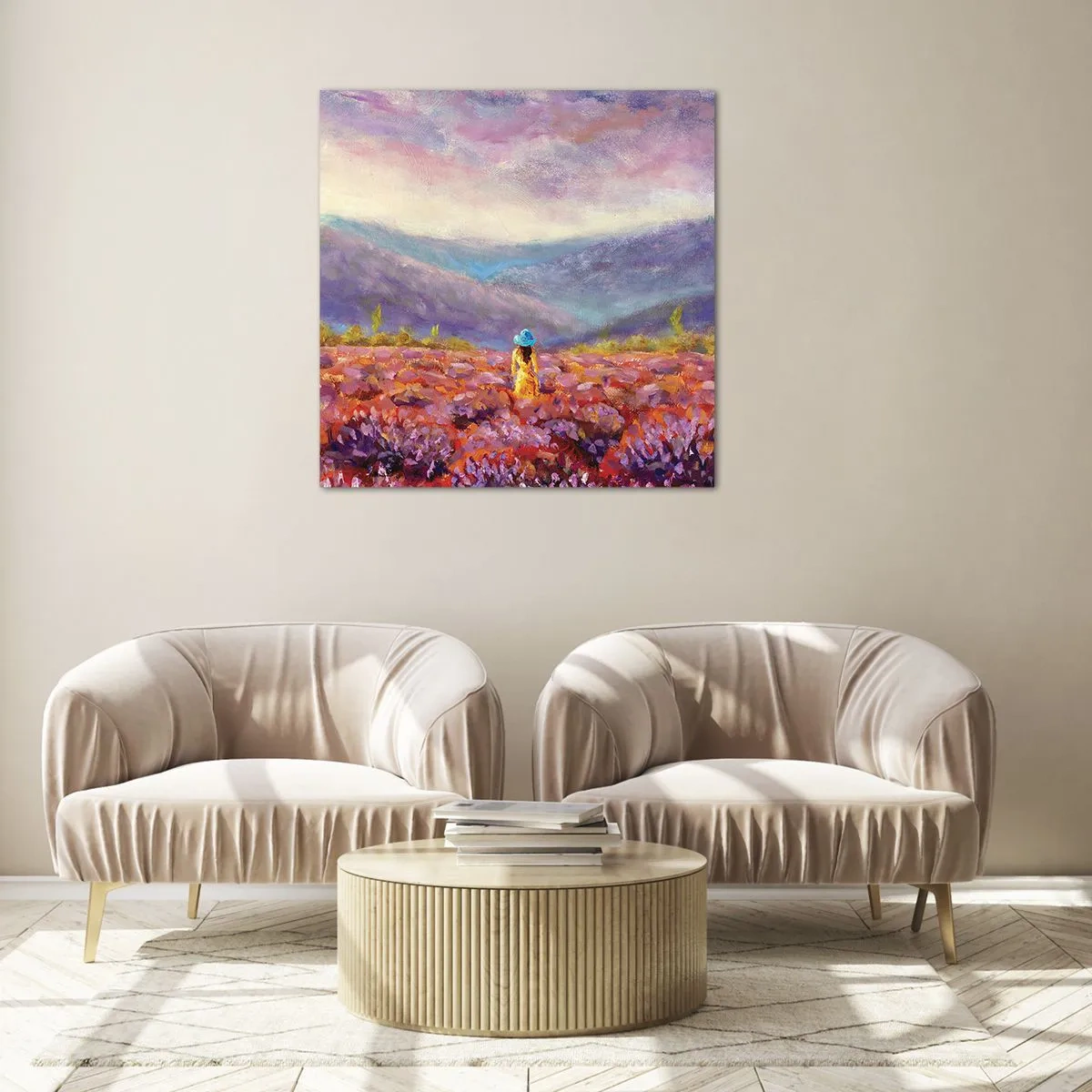 Obraz na szkle - W lawendowym świecie - 30x30 cm