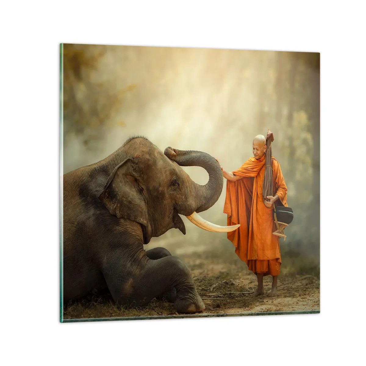 Obraz na szkle - Spotkanie w podróży - 40x40 cm