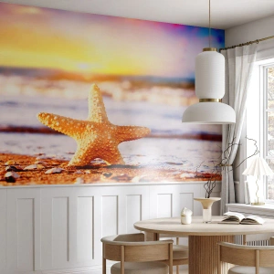 Fototapeta Premium Canvas - Morski podarunek - Rozgwiazda, Plaża, Ocean - 250x175 cm