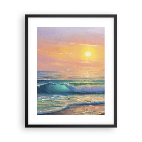 Plakat w czarnej ramie - Turkusowa pieśń fal - 40x50 cm