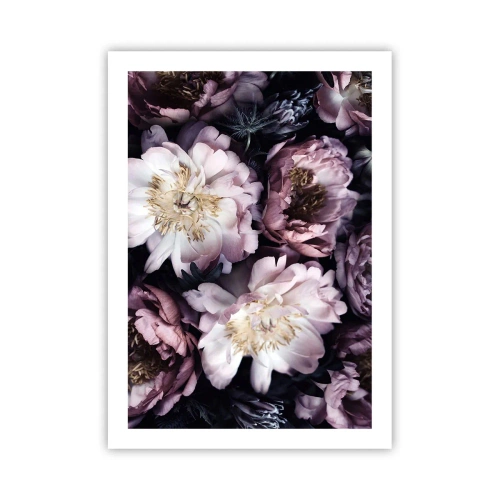 Plakat - Delikatne kwiaty piwonii w stonowanych kolorach - 50x70cm - Bukiet w dawnym stylu - Nowoczesna dekoracja ścienna do salonu, kuchni i sypialni ARTTOR
